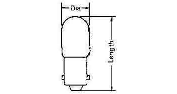 790601 LAMP PILOT TUBULAR CLEAR BA-9S, 6.3V 0.15A 10X28MM