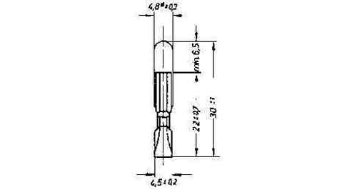790756 LAMP TELEPHONE INDICATOR T5.5, (30) 24V 20MA 5.5X30MM