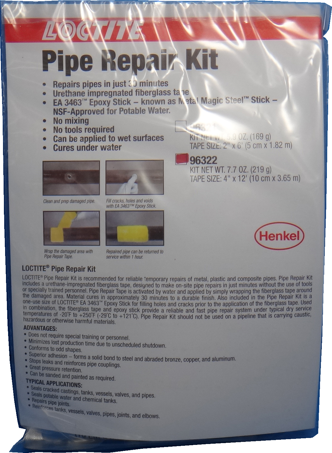 812173 PIPE REPAIR KIT LOCTITE 5070, TAPE SIZE W50MMXL1800MM 