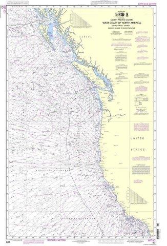 NOAA Nautical Chart 501: North Pacific Ocean West Coast Of North America Mexican Border To Dixon Entrance