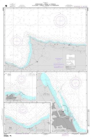 NGA Chart 54464: Approaches to Xeros and Kyrenia with Plans of Xeros, Kyrenia and Famagusta