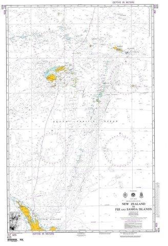 NGA Chart 605: New Zealand to Fiji and Samoa Islands