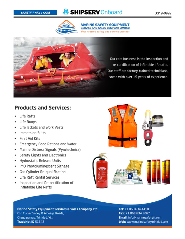 Marine Safety Equipment Services & Sales Company Ltd., Chaguaramas