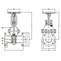PN10 - 16 - 25 - Cast Steel Gate Valve - Size 300