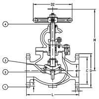 10K Cast Steel SDNR Globe Valve - 125