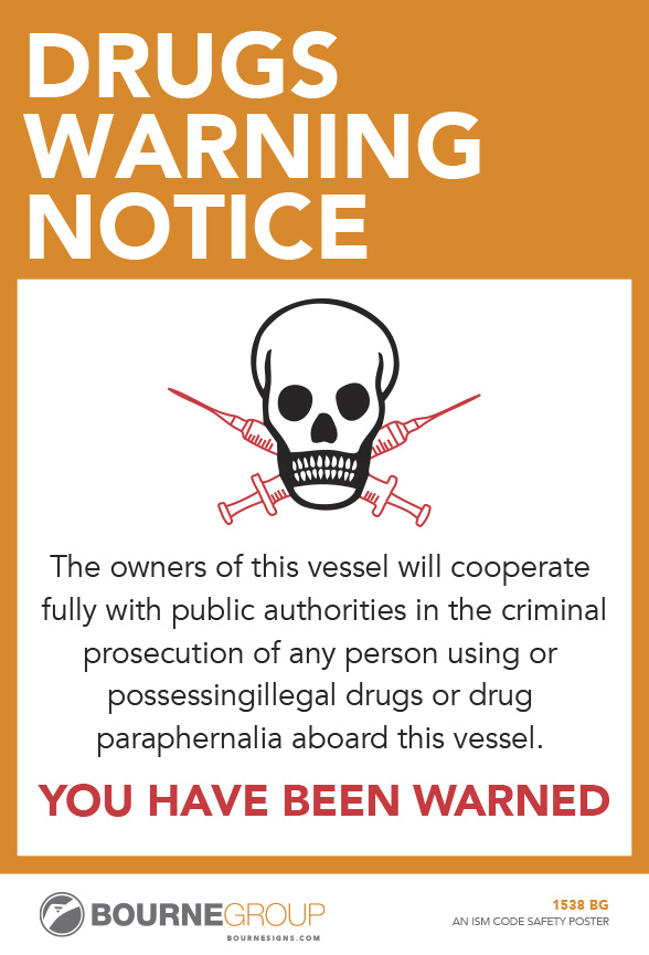 Drugs Warning Notice (Cabin Size) 100mm x 150mm