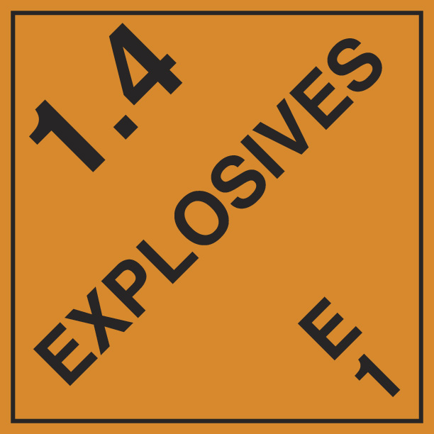 Explosives 1.4 (E1) 250mm x 250mm
