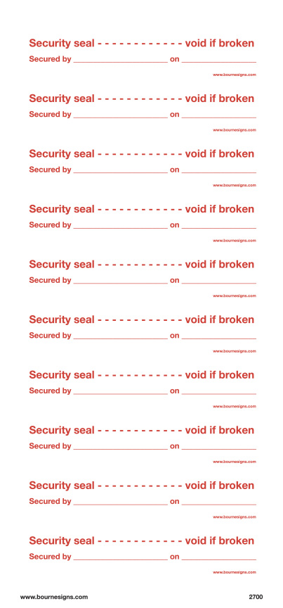 332700 SIGN ISPS CODE SECURITY SEAL, #WR2700CJ 30X150MM | IMPA Code ...