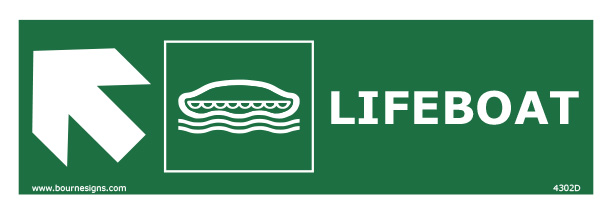 Lifeboat (Left and Diagonal Up) 300mm x 100mm