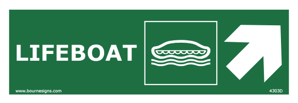 Lifeboat (Right and Diagonal Up) 300mm x 100mm