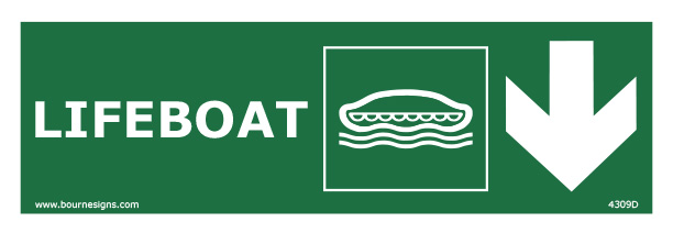 Lifeboat (Right and Down) 300mm x 100mm