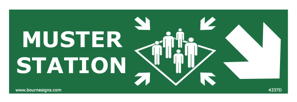 Muster Station (Right and Diagonal Down) 300mm x 100mm