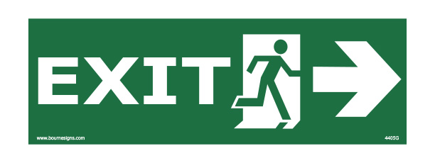 Exit (Right) 400mm x 150mm