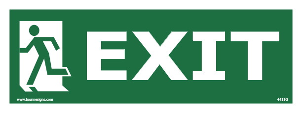 Exit (Running Man Left) 400mm x 150mm