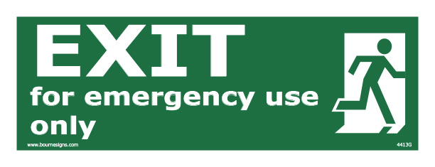Exit for Emergency Use Only (Running Man Right) 400mm x 150mm