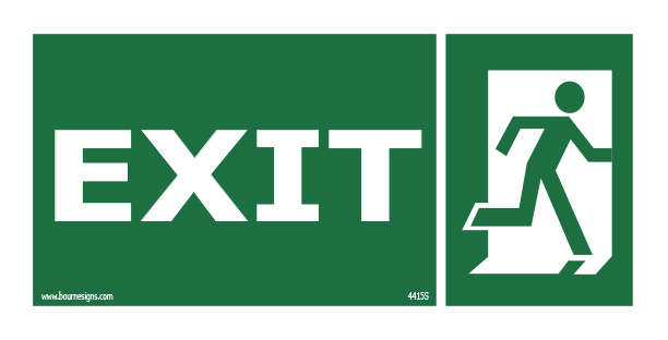 Exit (Running Man Right) 300mm x 150mm