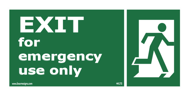 Exit for Emergency Use Only (Running Man Right) 300mm x 150mm