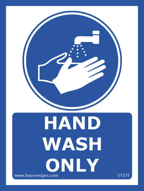 Hand Wash Only 150mm x 200mm