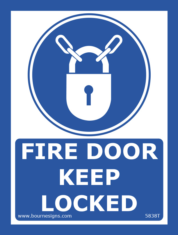 Fire Door. Keep Locked 150mm x 200mm