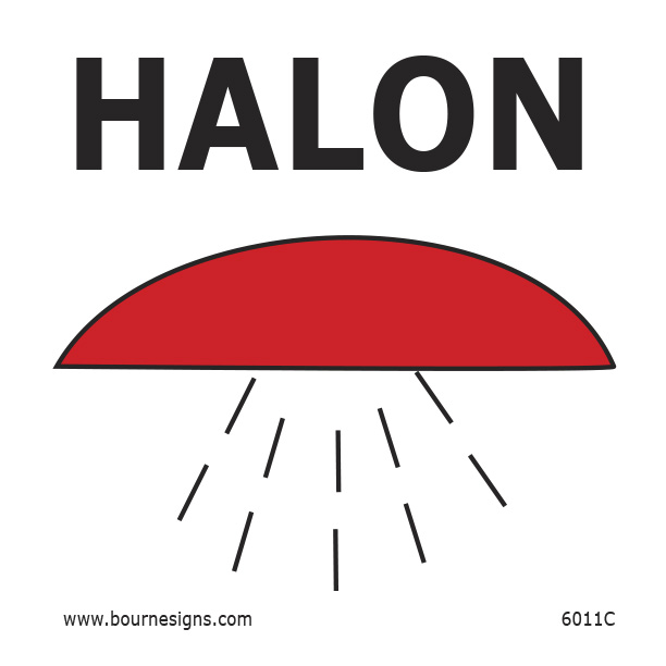 Space Protected by Halon 150mm x 150mm