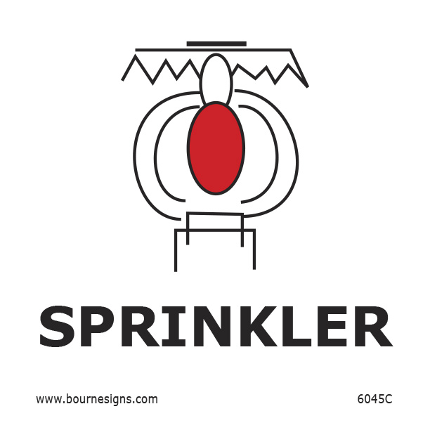Space Protected by Sprinkler 150mm x 150mm