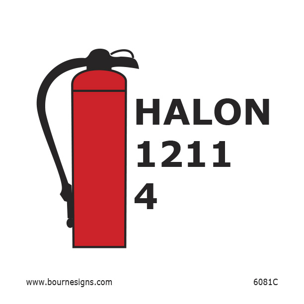 Halon 1211 (4) Fire Extinguisher 150mm x 150mm
