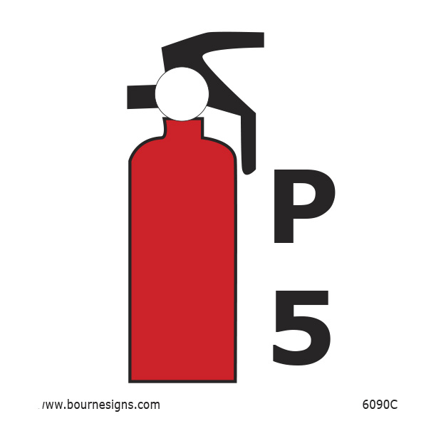 Powder (5) Fire Extinguisher 150mm x 150mm