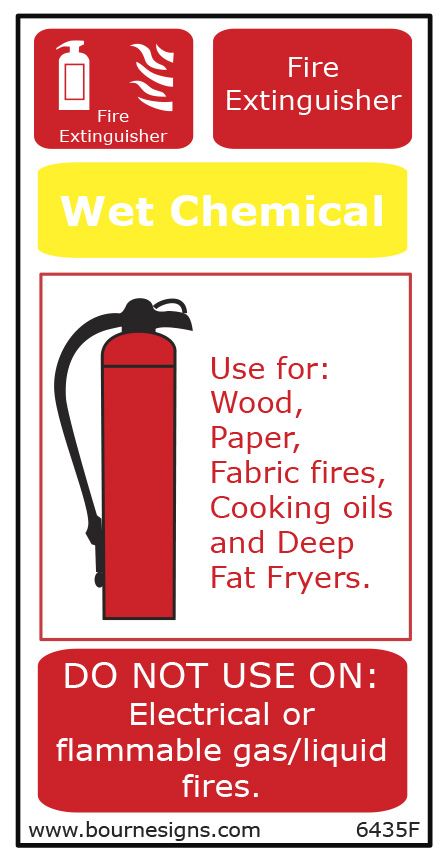 Wet Chemical Fire Extinguisher Identification 100mm x 200mm