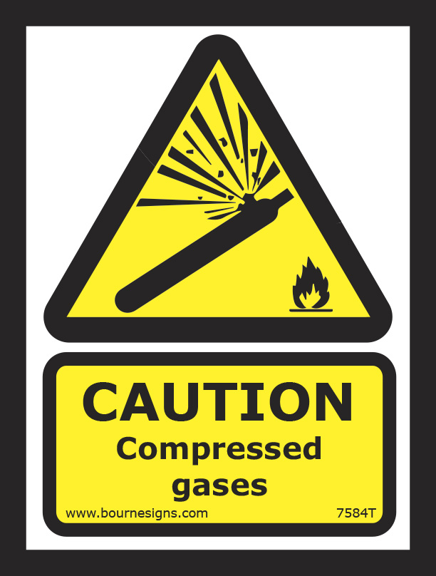 Caution. Compressed gases 150mm x 200mm