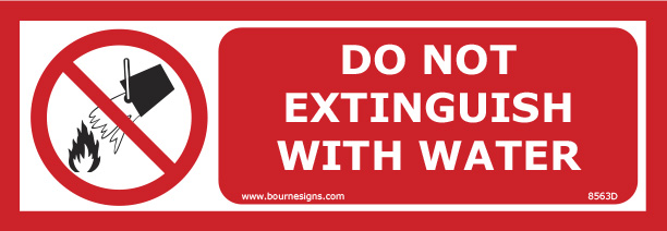 Do Not Extinguish with Water 300mm x 100mm
